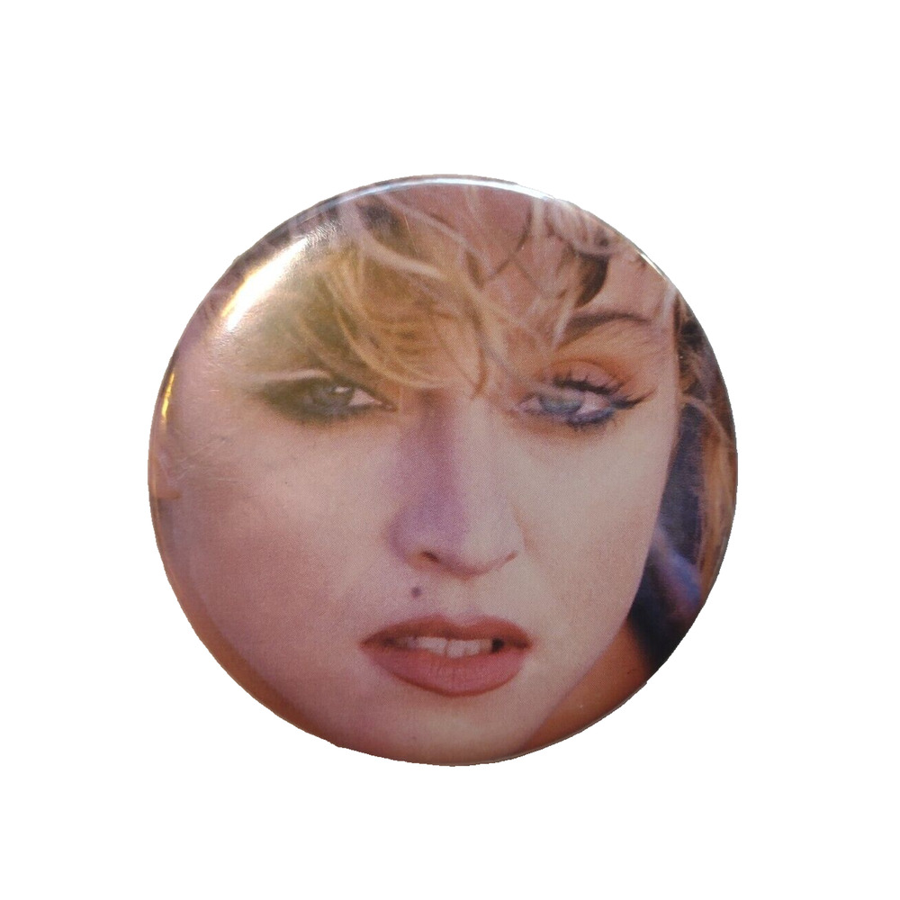 Madonna Badge Pinback BIG Button Original Vintage Pop Rock Music Close Up Photo